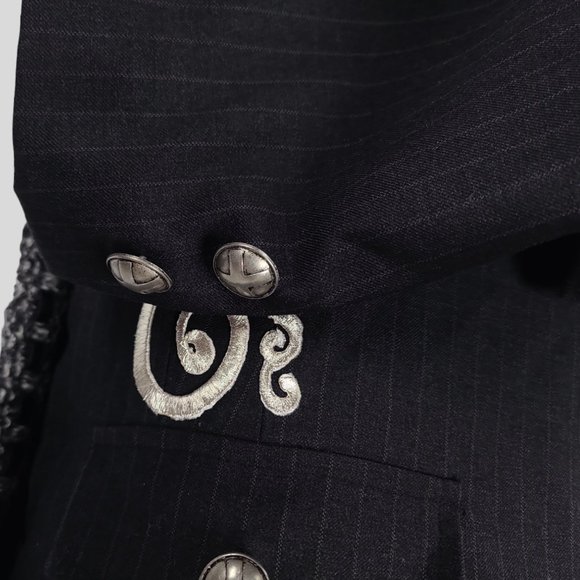 Spy Zone Exchange Blazer Mixed Embroidery Strip Artsy Size Medium - Picture 7 of 11